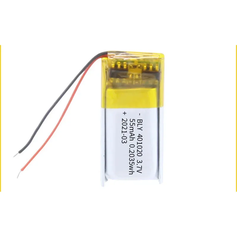 

3.7V 55mAh 401020 041020 Lipo Polymer Lithium Rechargeable Li-ion Battery for Smart Bracelet Notebook Bluetooth Headset LED Lamp