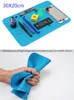 30X20cm Blue Repair Pad Insulation Heat-Resistant Solder Station Silicon Soldering Mat Work Pad Desk for BGA Soldering Station 6