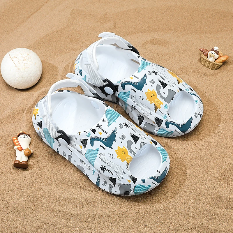Summer Shoes for Children Casual EVA Clogs Kids Sandals Fashion Printed Beach Shoes Boys Girls Open-toe Outdoor Slippers