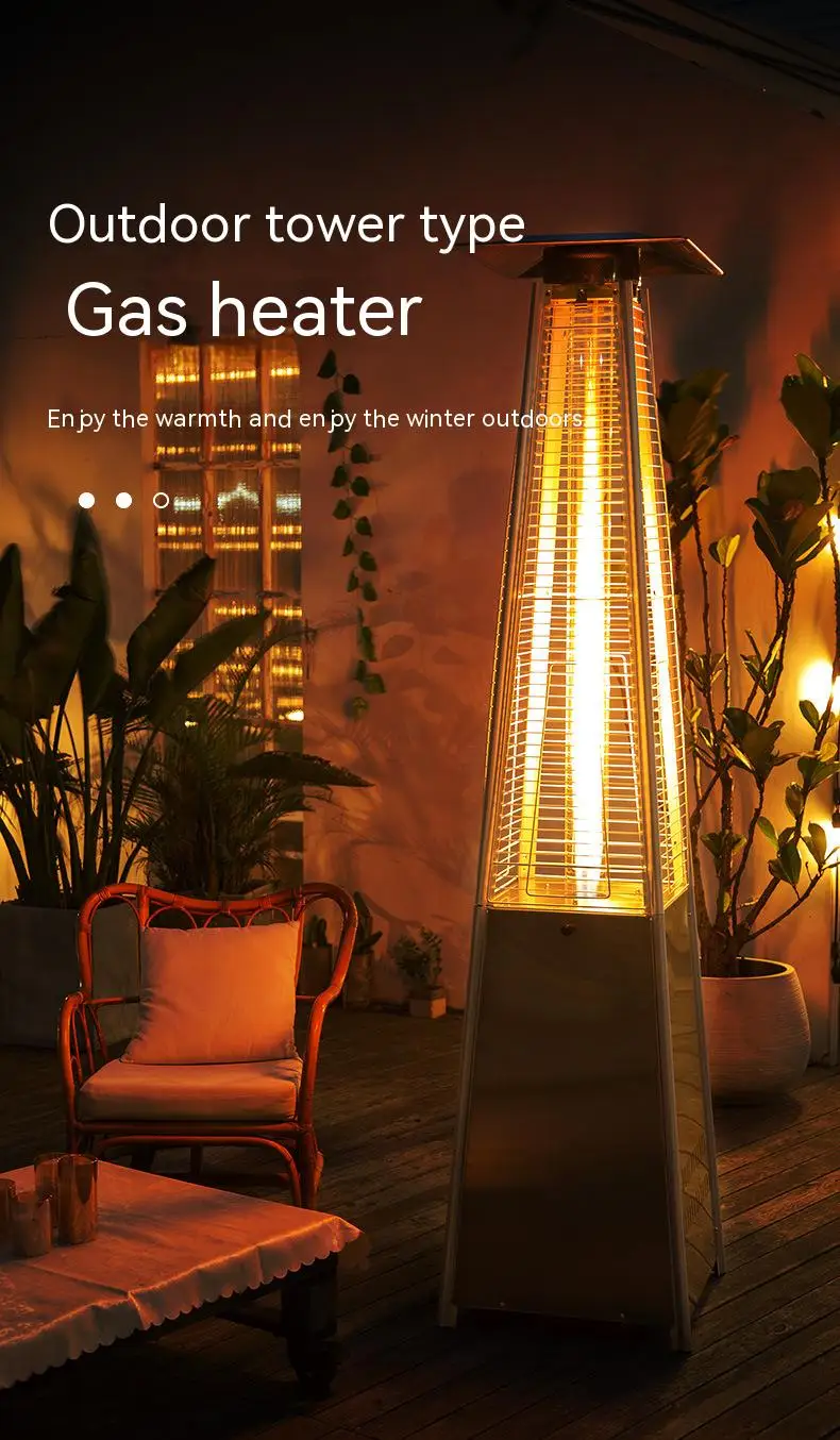 

Outdoor Heating Stove Real Fire Gas Heater Bar Commercial Liquefied Natural Gas Heating Oven Tower Shaped Courtyard