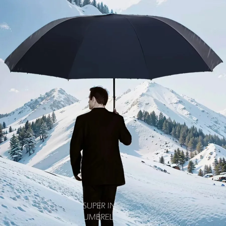 130cm 10Bones Umbrella Double Use Sunny Rainy Reinforced Folding Large Umbrella Storm Resistant Sunshade