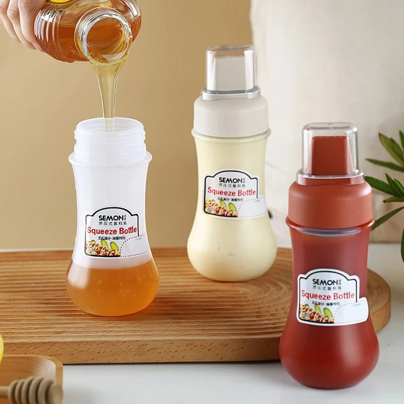 3pc Squeeze Sauce Bottle, Leak Proof Refillable Condiment Container For Salad Ketchup Honey Jam, Squeeze Sauce Bottle Oyster Sau