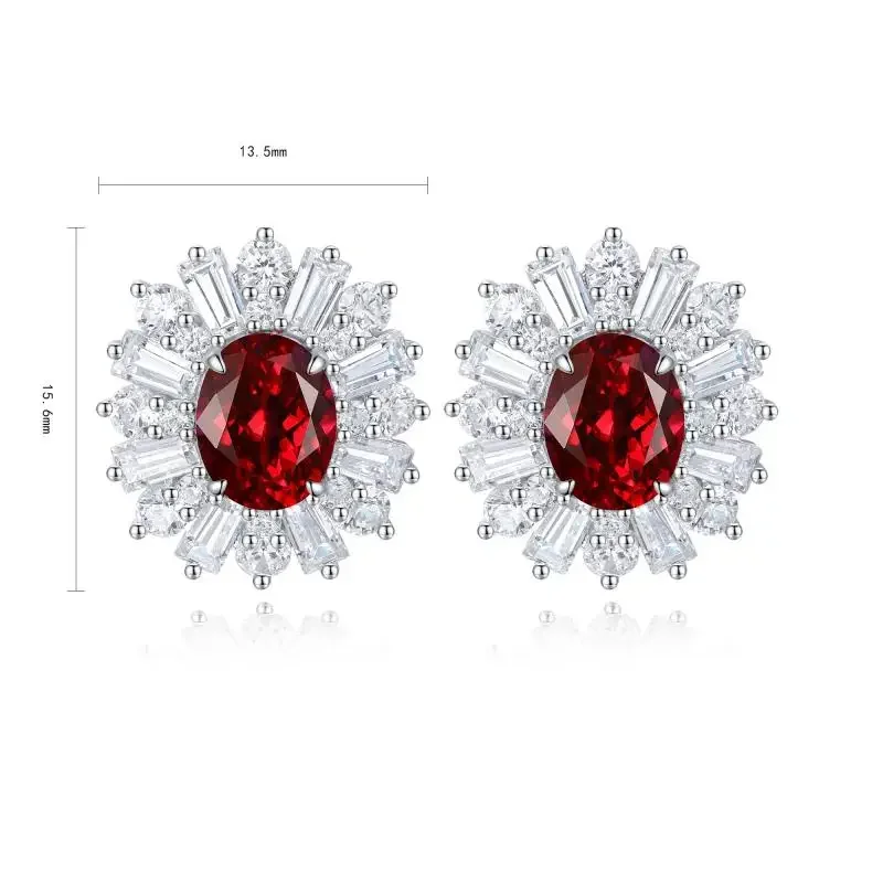 

Pirmiana New Arrival 2.03ct Lab Grown Ruby Earring Studs S925 Silver Jewelry Earrings for Women