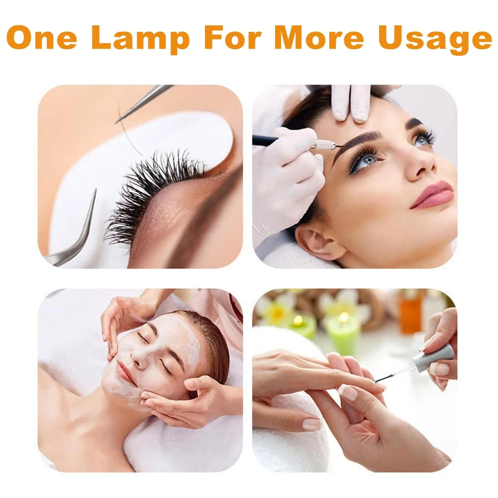 16 Half LED Moon Light Lamp Arc LED Table Clamped Nail Lighting Lamps for  Professional Beauty Salon Doing Lashes Eyebrow Nails