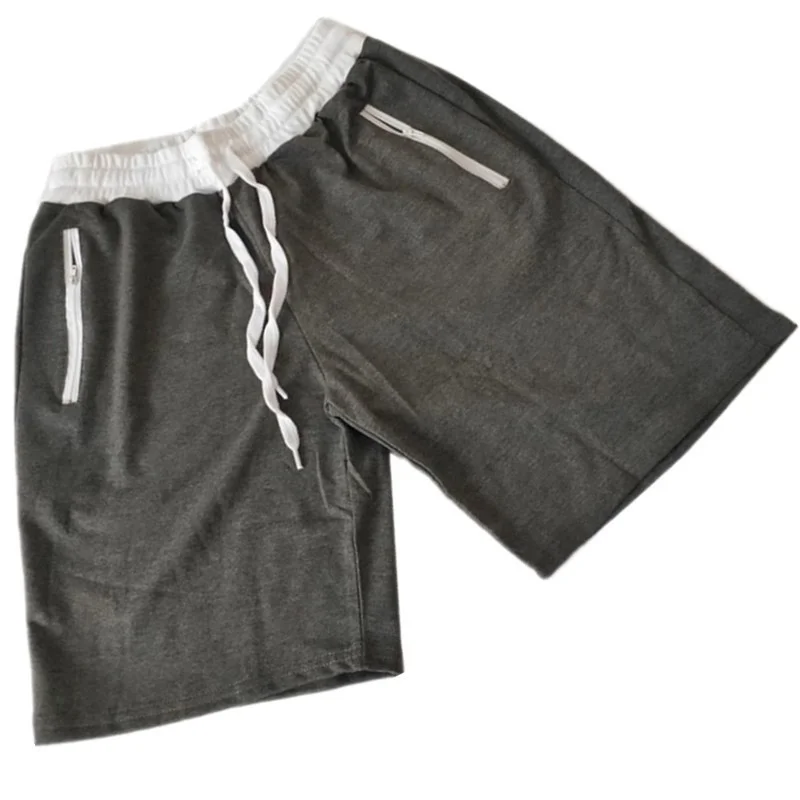 New Men's Sweatshirt Shorts Top Gym Men's Workout Pockets Zipper Bungee Cord and Beach Adult Summer Cropped Pants_viptrois.com