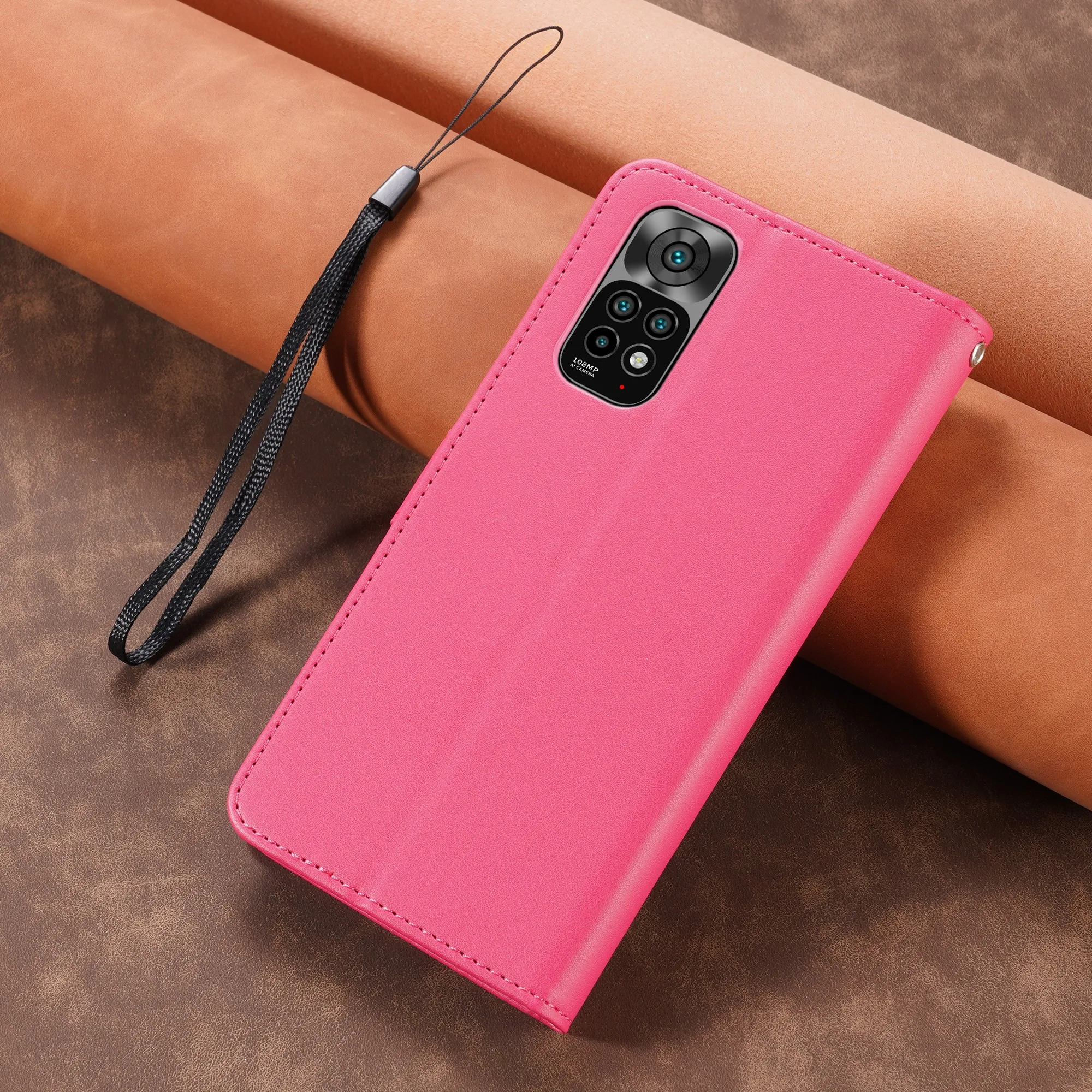 Кожаный чехол-бумажник с откидной крышкой для Xiaomi Redmi Note 13, 12 ...