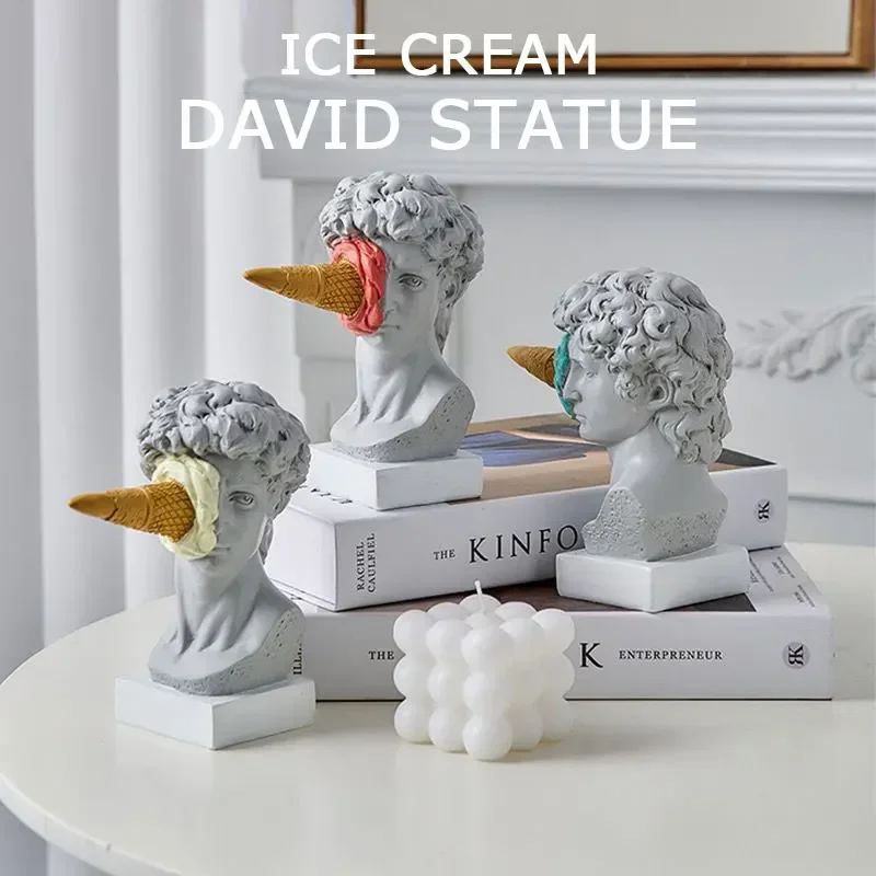 

Ice Cream David Statues Creativity Art Figure Sculptures Home Decor Crafts Living Room Bedroom Room Mesa Decorative Accessories