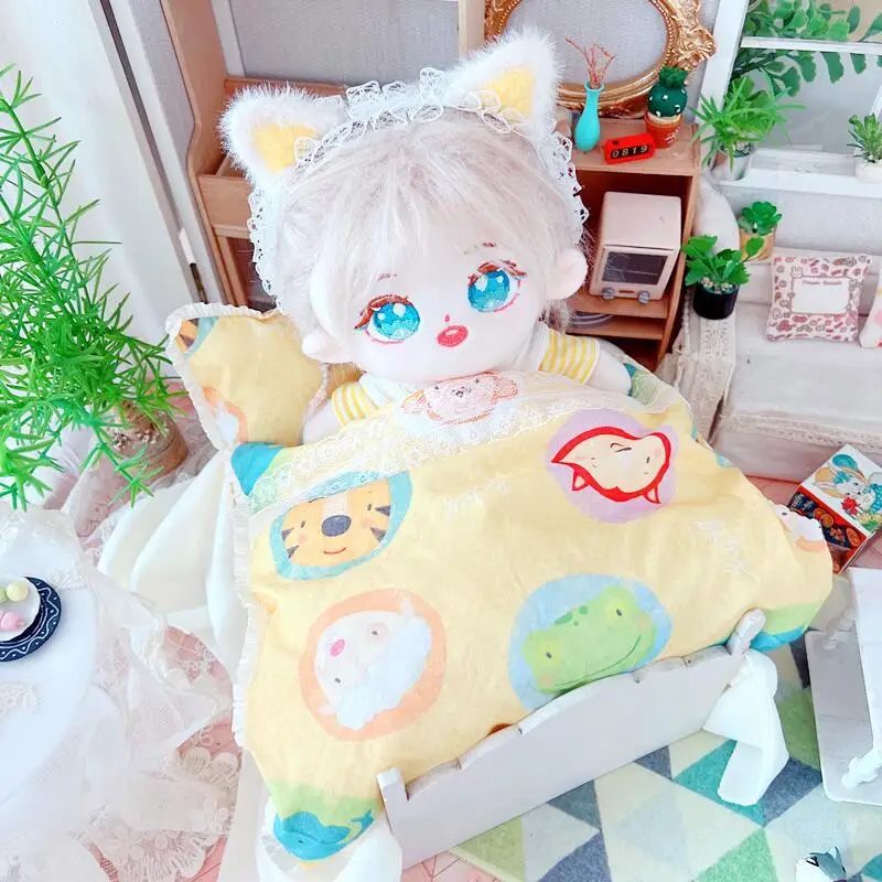 

3PCS 1SET 20CM Doll Sleeping Doll Toys Sheets+Pillow+Quilt for Sleep Cool Stuff Doll Accessories Kpop EXO Idol Dolls DIY Gift