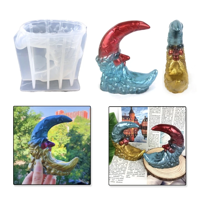 

Versatile Silicone Mold Epoxy Resin Mold for Resin Art Make 3D Moon Old Man Ashtrays, Flower Pots, and More DIY Craft