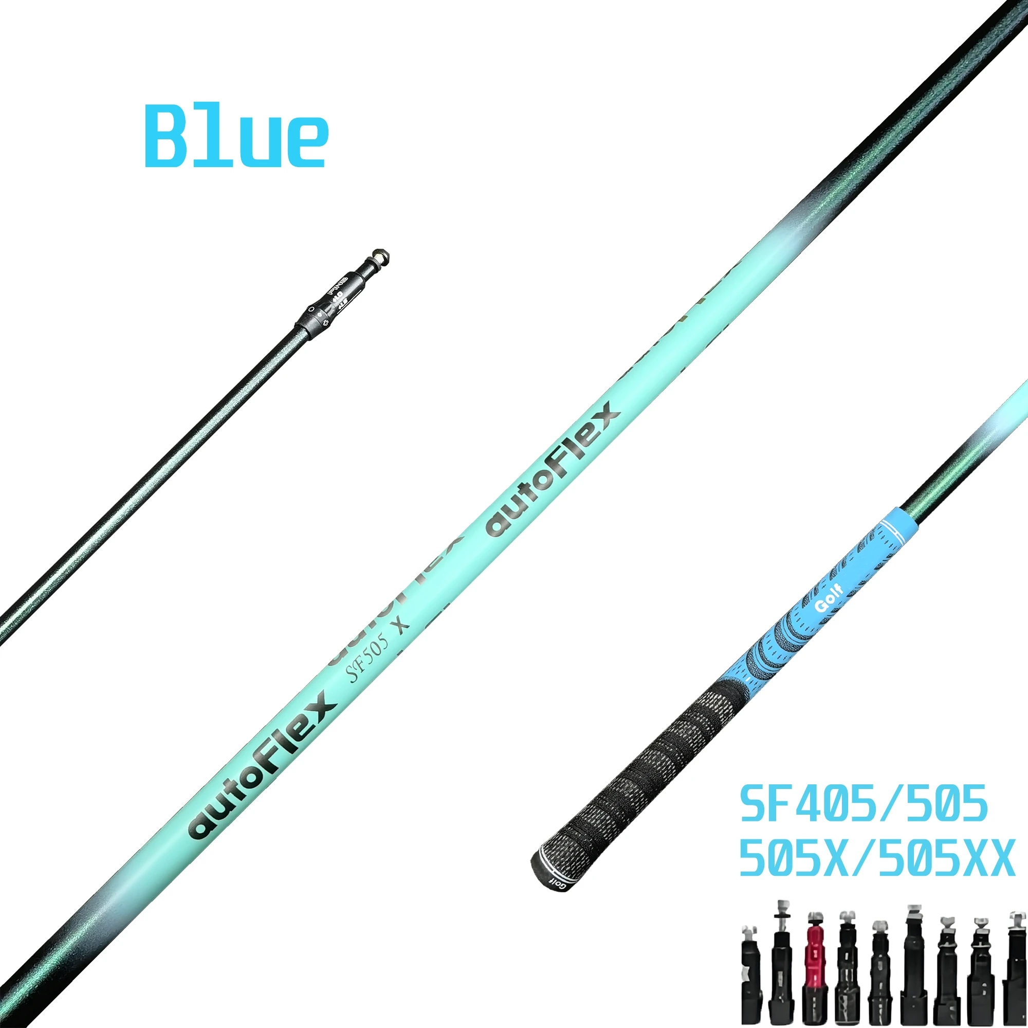 골프 클럽 샤프트, 블루, SF405/505/505X/505XX 플렉스, 흑연 샤프트, 골프 드라이버 및 우드 샤프트, 자유 조립 슬리브 및 그립