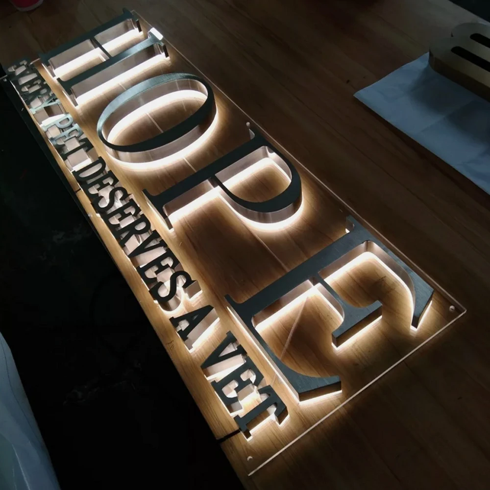 Outdoor Business Sign Metal Blacklit Sign Business Laser cut Metal 3D Wall Letter For shop Salon Hotel