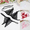 Women's Sexy Lingerie Suit Temptation Embroidery Sheer Intimates Female Lace Up Push Up Bras And Thong Set Sexy Erotic Pajamas 4