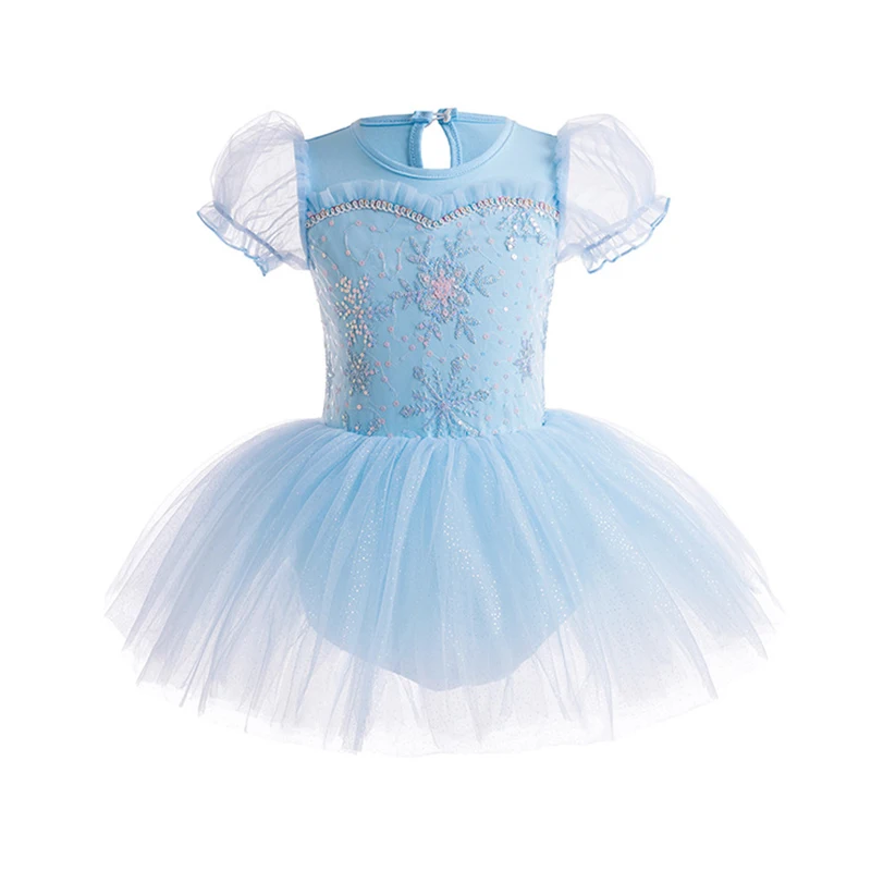 Blue Fairy Dancer Dress Kids Girls Mesh Tutu Ballet Dance Costume Open Crotch Stage Gymnastics Leotard Ballerina Dancewear