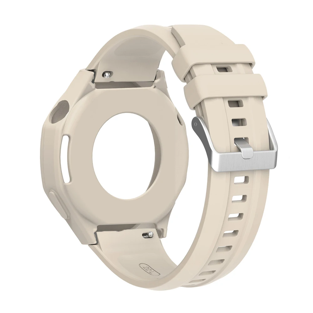 Silicone Strap and Case for 46mm Watch - Adjustable Single Color Wristband