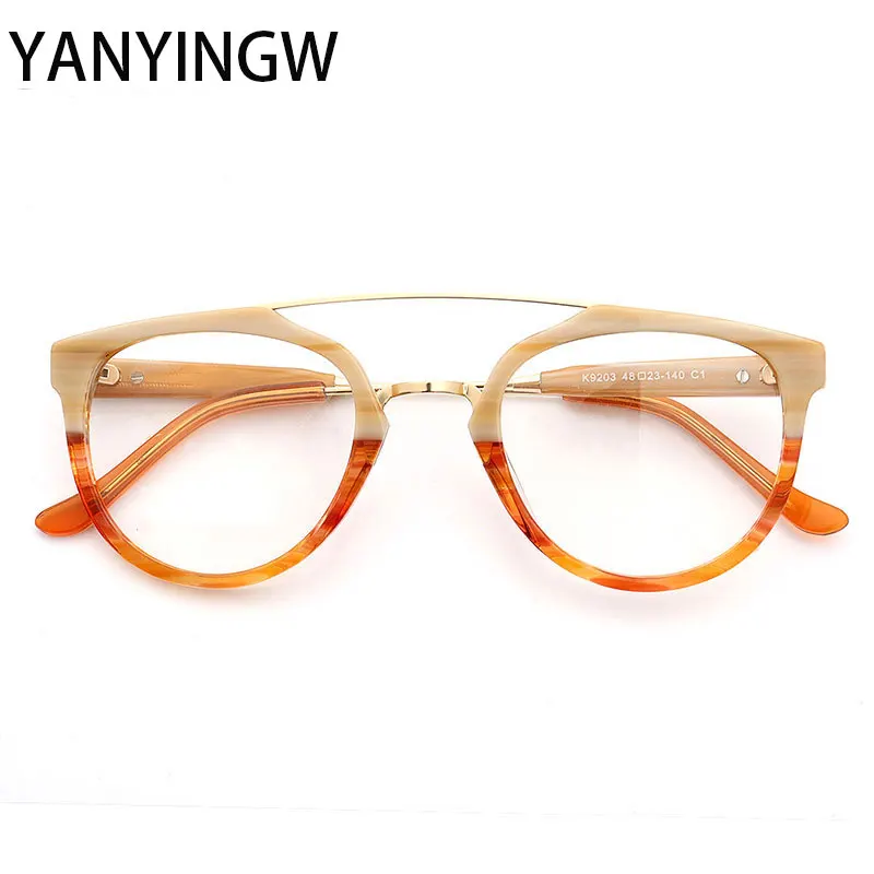 

Pilot Fashion Optical Acetate Glasses Frame Men Women Brand Design Vintage Glasses Male Business Eyeglasses
