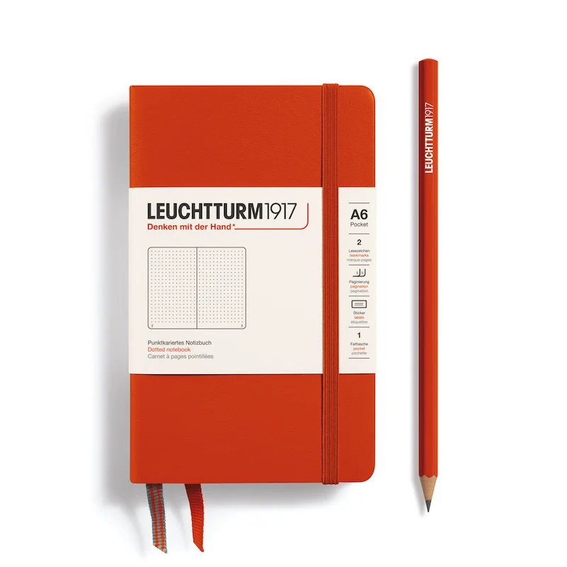 Leuchtturm1917 Quaderno tascabile A6, design minimalista per la scrittura e l'organizzazione senza sforzo in viaggio, scrittura fluida per qualsiasi penna