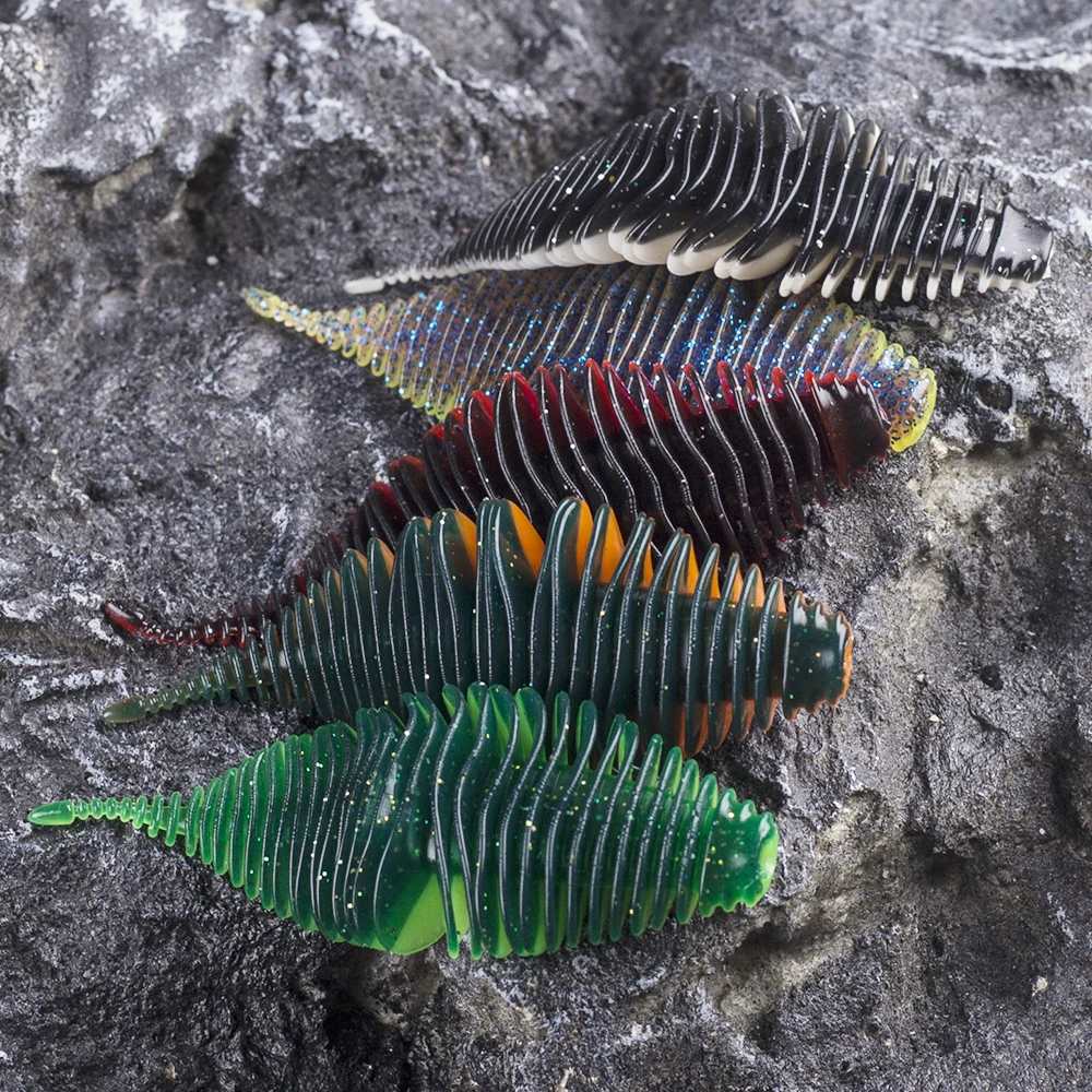 Magnisher Wurm Weiche Köder 7,5 cm/11,5 cm Gerippte Silikon Angeln Lockt Jigging Wobbler Swimbaits Bass Forelle pesca Angelgerät – Detail 9
