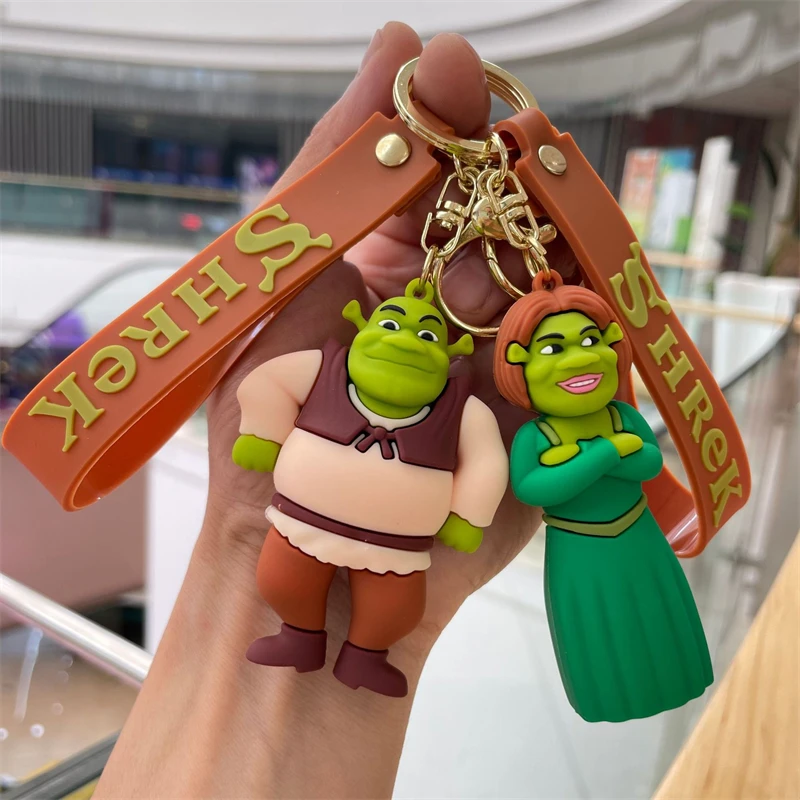 Kawaii game monster Shrek keychain cute cartoon 3D model silicone for children's Christmas gifts key chain bunny keychain balloon dog keychain