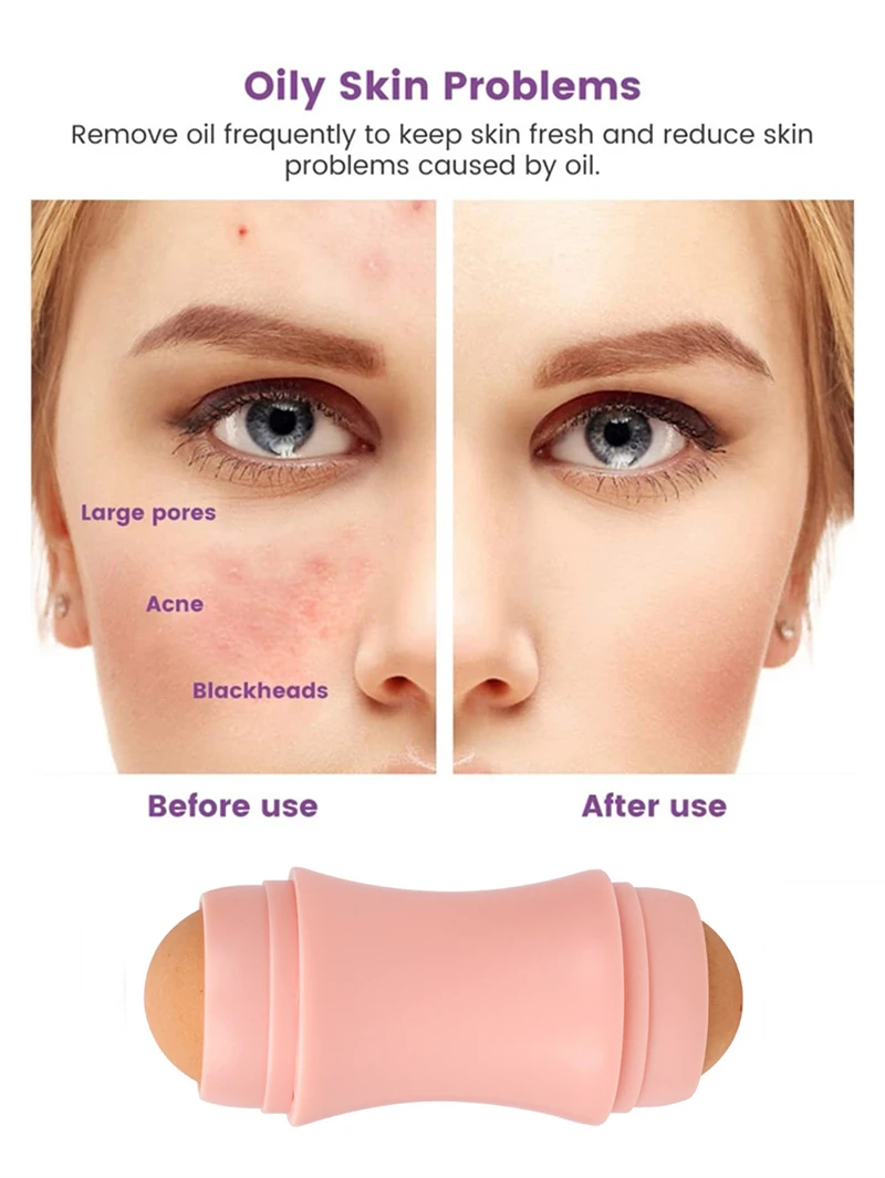 Face Oil Absorbing Roller 2 Balls Skin Care Tool Volcanic Stone Oil Absorber Washable Facial Oil Removing Care Skin Makeup Tool 2