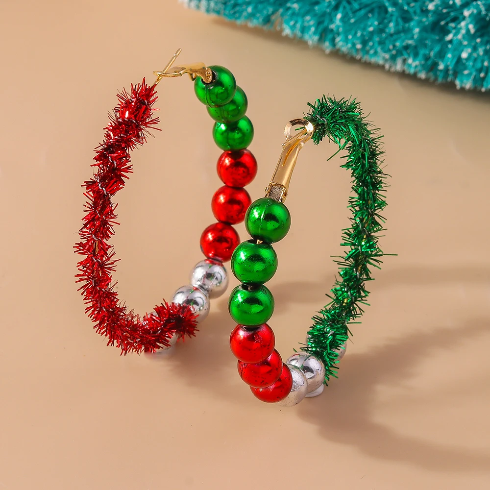 Aihua Heißer Verkauf Weihnachten Kranz Ohrringe Kreative Weihnachten Girlande Ohrringe für Frauen Frohes Neues Jahr Urlaub Schmuck Geschenke – Detail 16