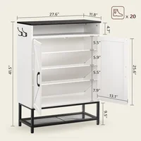 Shoe Storage Cabinet, Farmhouse Shoe Cabinet for Entryway, 6-Tier  Organizer, Narrow Hidden Freestanding Shoe Rack Cabinet 2
