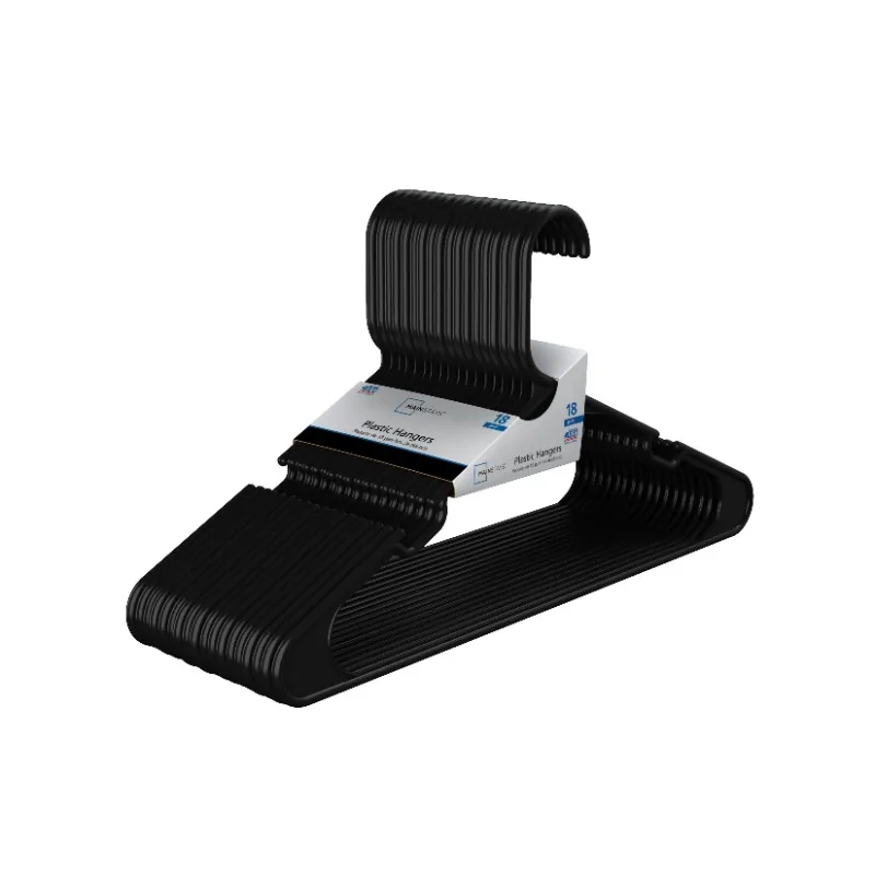 

Вешалки для одежды, 18 шт. в упаковке, черный, прочный пластилин