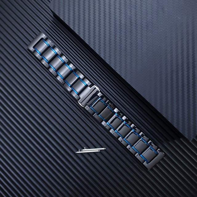Strap For Samsung Galaxy Watch 3 45mm 41mm Ceramic Stainless Steel Watchband For Galaxy Watch 3 45mm 41 Butterfly Buckle