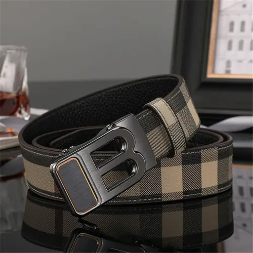 High Quality Leather Belt Men Luxury Brand Designer fashion Canvas Belts for Men Strap Male Metal Automatic Buckle Belt - Image 19