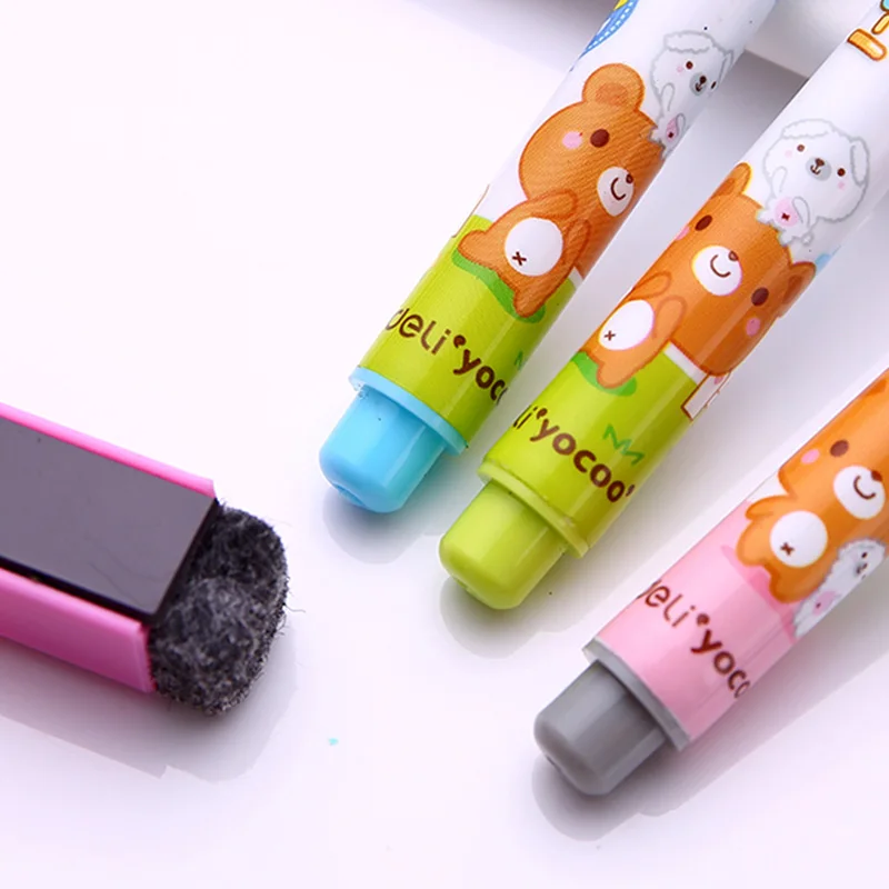 8714 4 PC/Set Cute 4-Color Mini Dry Erase Marker Whiteboard Marker Pen with Magnet & Brush for Shcool Stationery & Office