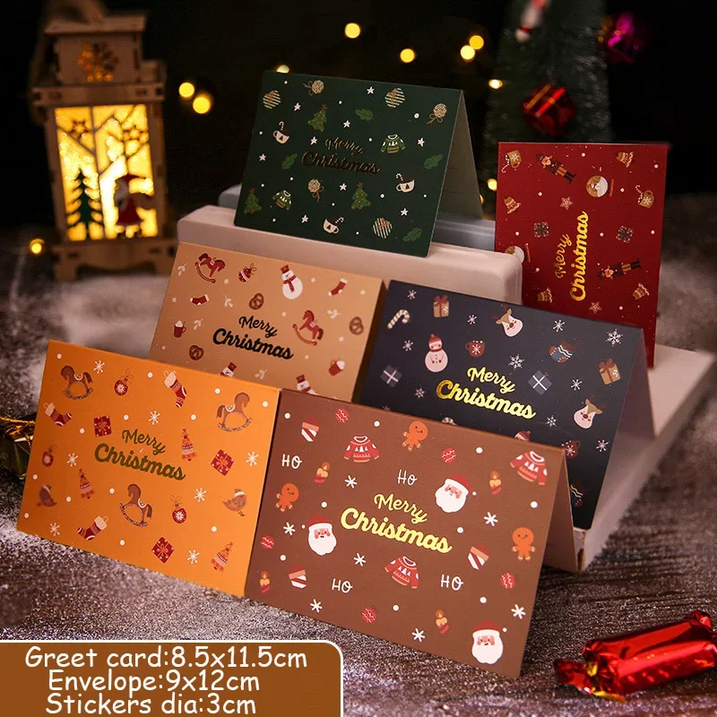 Juego De 25 Tarjetas Navideñas XL DIN A5 Con Un árbol De Navidad Dorado Hecho De Estrellas - Tarjetas Plegables Con Sobres A Juego DIN C5 Gris Claro Con Pegamento Húmedo