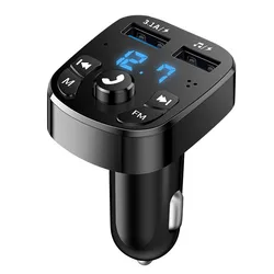 Wireless Car Charger with Bluetooth FM Transmitter and Dual USB MP3 Player (Black)