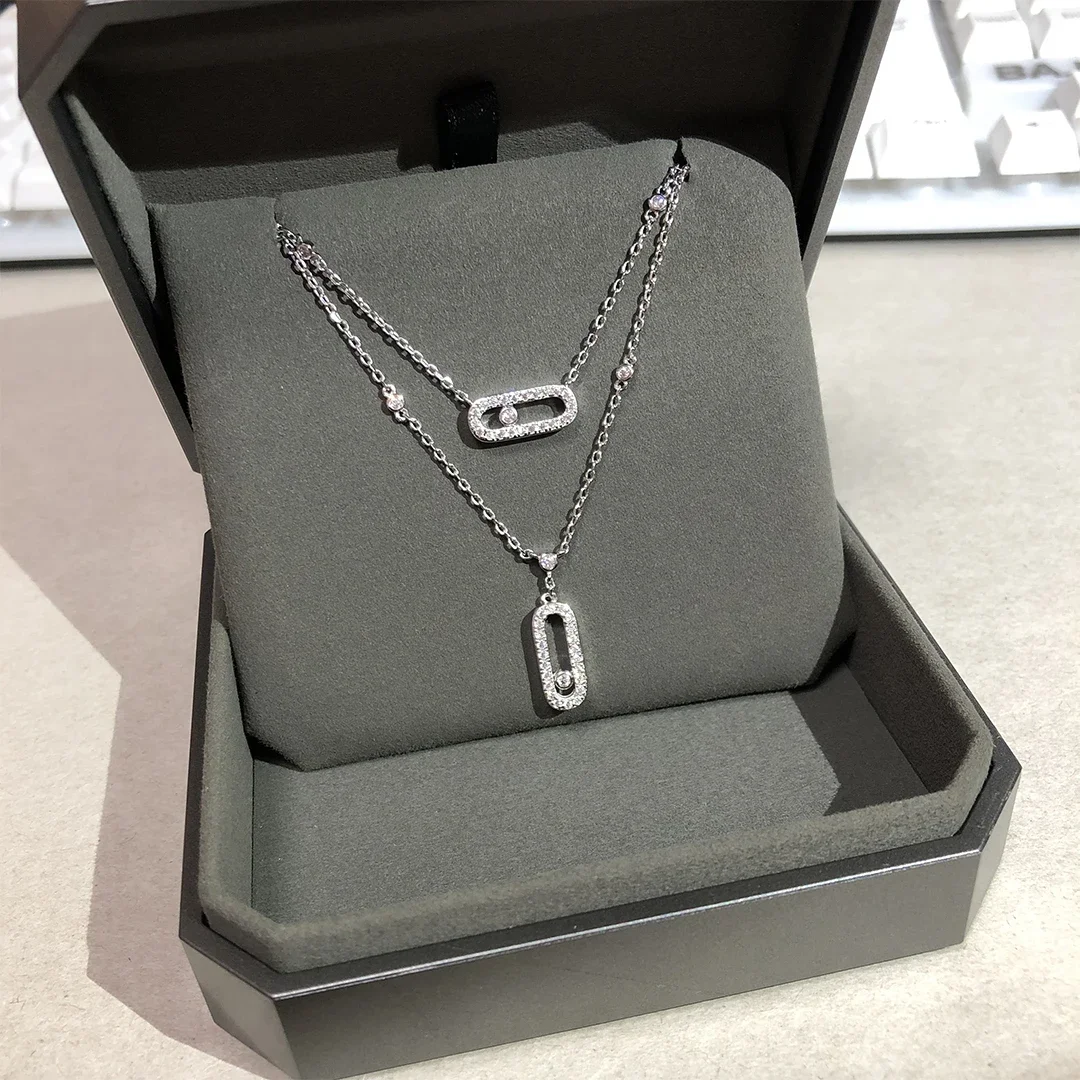 قلادة GM 925 من الفضة الإسترليني للسيدات بطبقات مز...