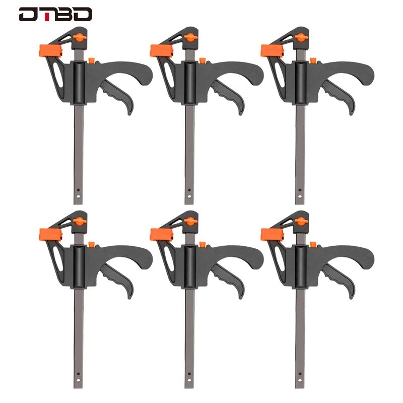 5PC 4inch Woodworking Bar F Clamp Clip Hard Grip Quick Ratchet Release DIY Carpentry Hand Vise Tool mini ratchet wrench quick release adjustable comfortable grip multi tooth ratchet for car repair wholesale