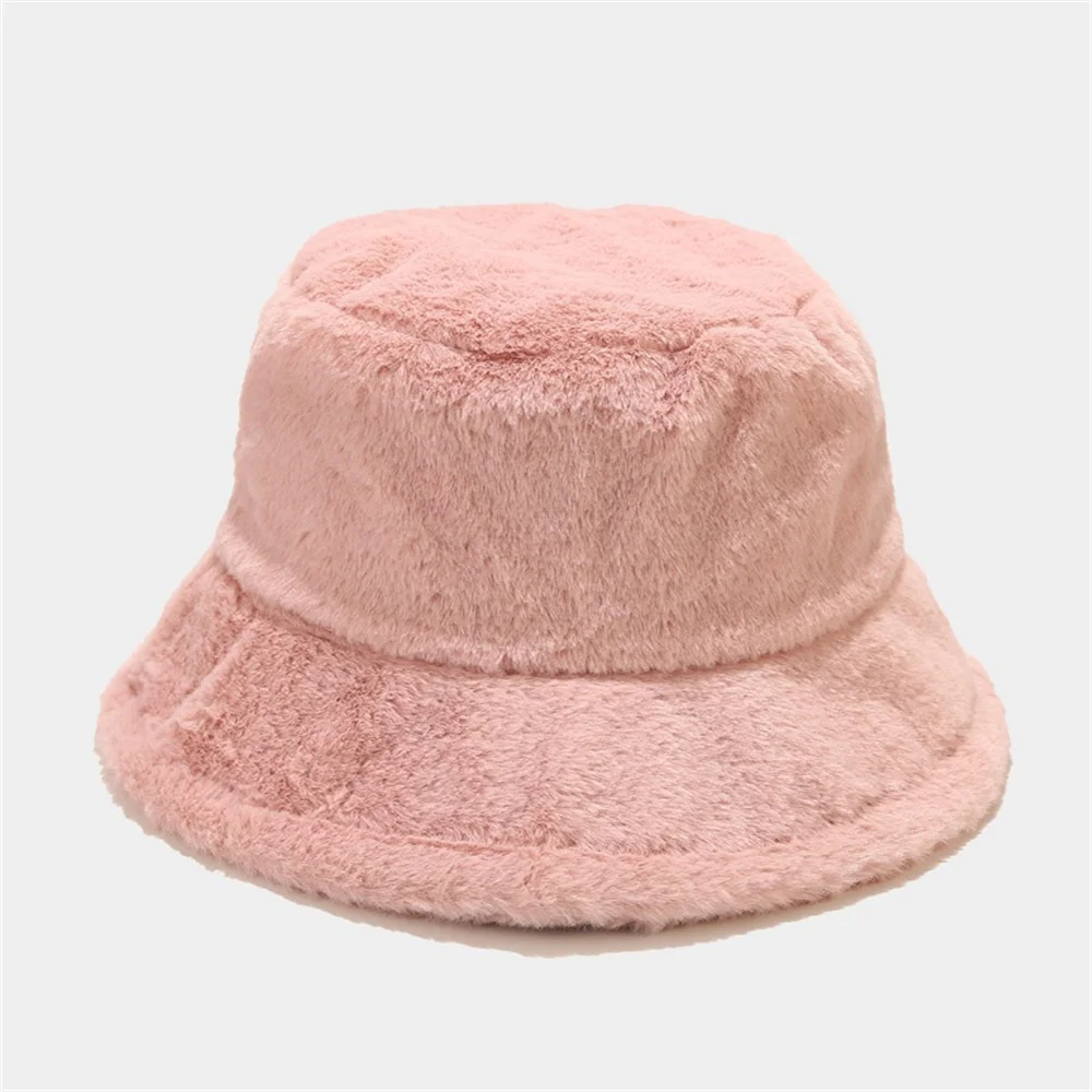 Faux Fur Fluffy Bucket Hats Woman Men Autumn Outdoor Warm Soft Winter Hat Velvet Casual Fisherman Hat Fashion Panama Cap 2023