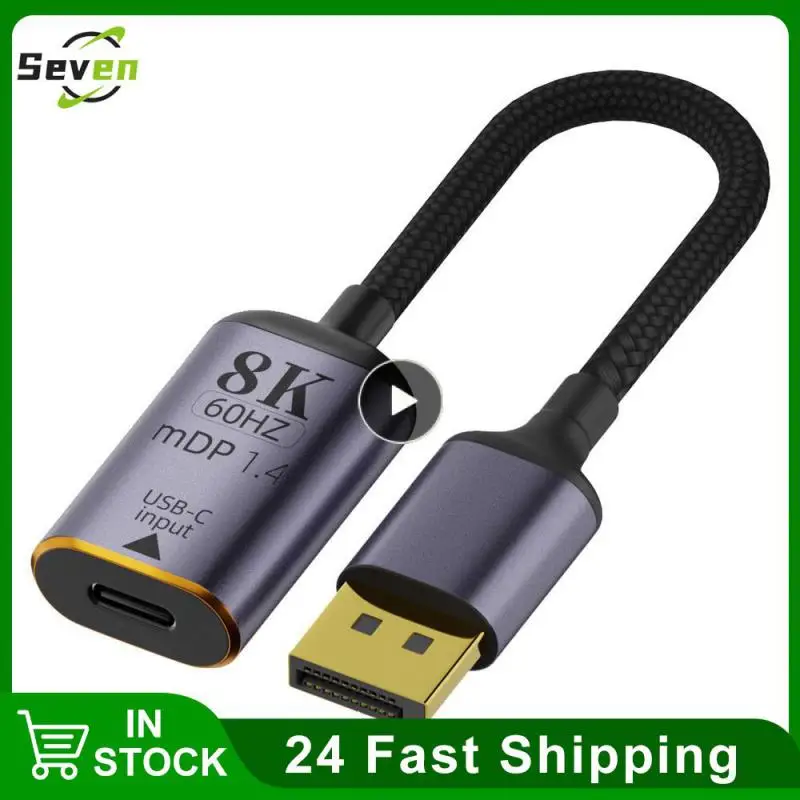노트북 TV용 프리미엄 HDMI 호환 USB-C 비디오 어댑터, C타입 DP/미니 DP 변환기, 수-암, 8K 60Hz