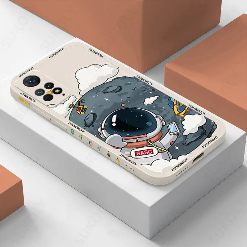 thumbnail image 1 of Funda de silicona suave para Xiaomi Redmi Note 10, 12, 11, 12 Pro, 13 Pro, 5G, 11S, Poco X5, X6, 13T, 11T, 12T Pro, Redmi K70E, astronauta, 1 of 5