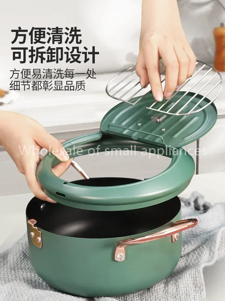 Household Mini Deep Fryer, Fuel Saving & Temperature Control Design, Special Tempura Frying Pot for Home Kitchen 1