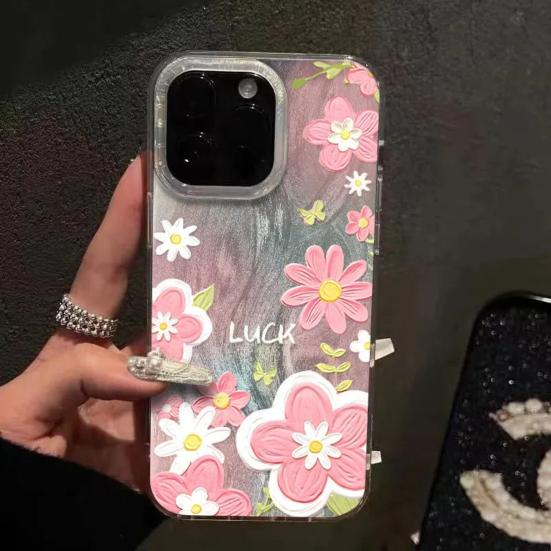 Artistic Clear Phone Case with Red Rose Floral Design and Retro Botanical Print