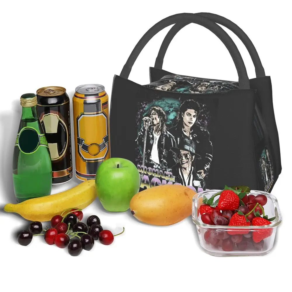 Michael Jackson Insulated Lunch Bag for Women Kids Portable Food Boxes Thermal Lunch Box Tote
