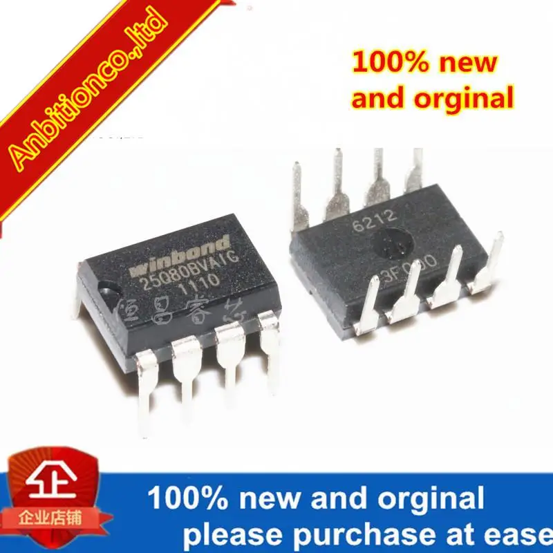 

10pcs 100% new and orginal W25Q80BVAIG silk-screen 25Q80BVAIG 8Mbits DIP8 iin stock
