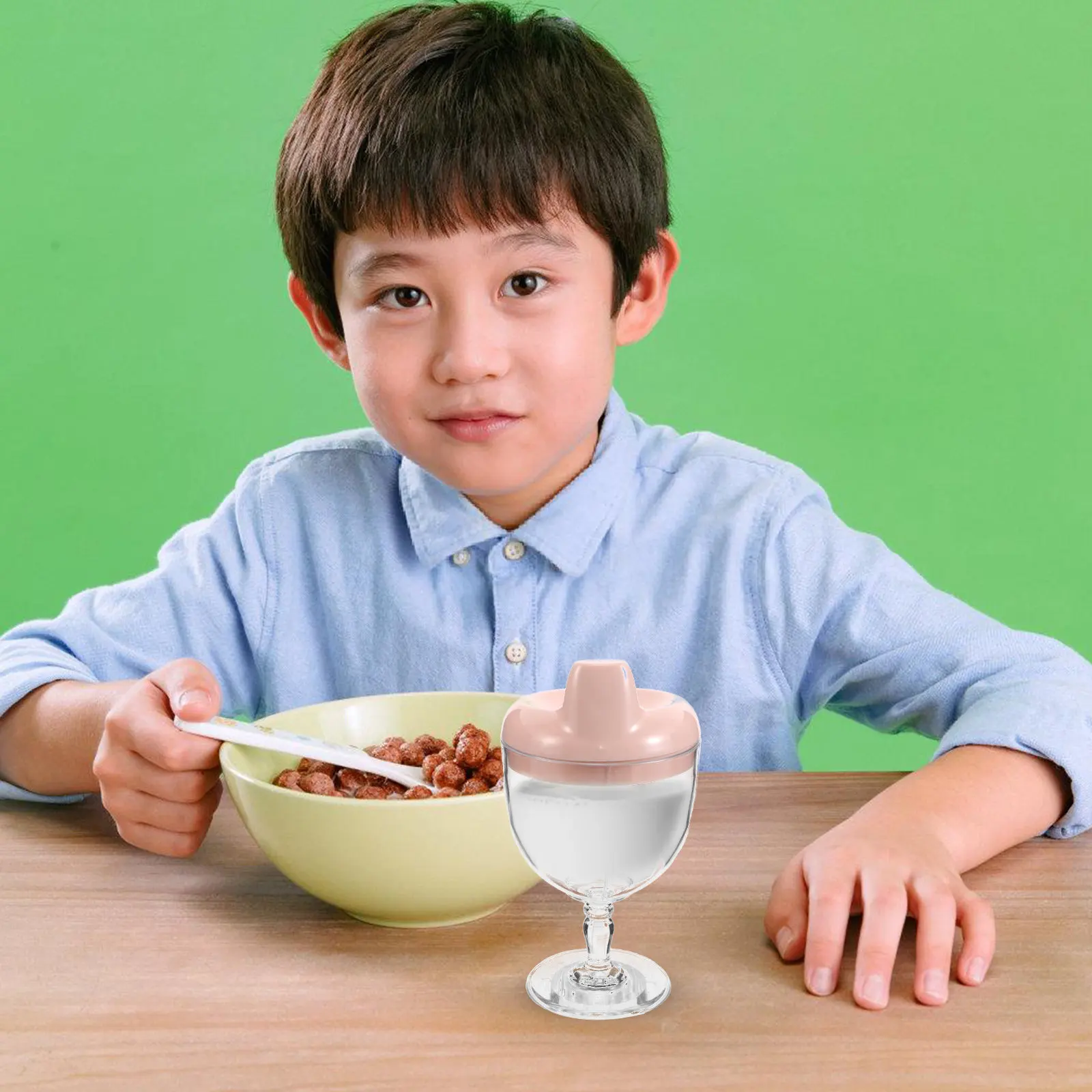 2개입 용 훈련컵, 투명 플라스틱 뚜껑 달린 흘림 방지 물컵, 용 물병