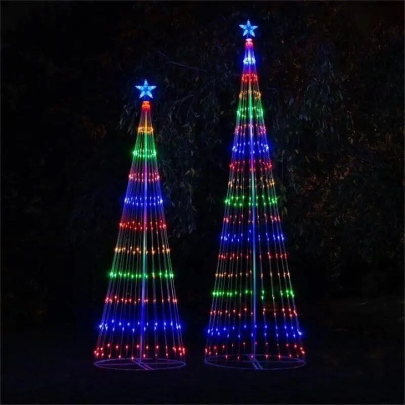 2024 LED Christmas Tree Light Party Cone Animated Lightshow Outdoor Garden Led String Lights Waterproof Home Xmas Decorations