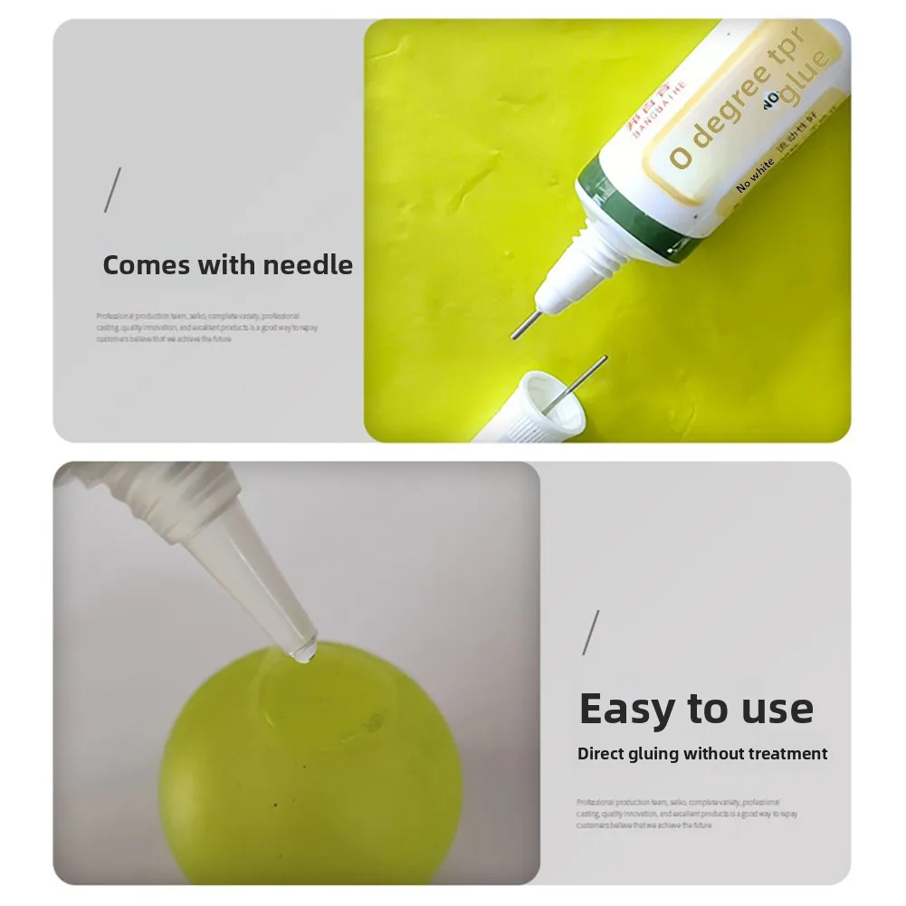 Colla TPR da 20 ml per giocattoli Squishy, adesivo polimerizzante a temperatura ambiente per riparazioni di Squishy con palline antistress, studio artigianale fai-da-te - immagine 3