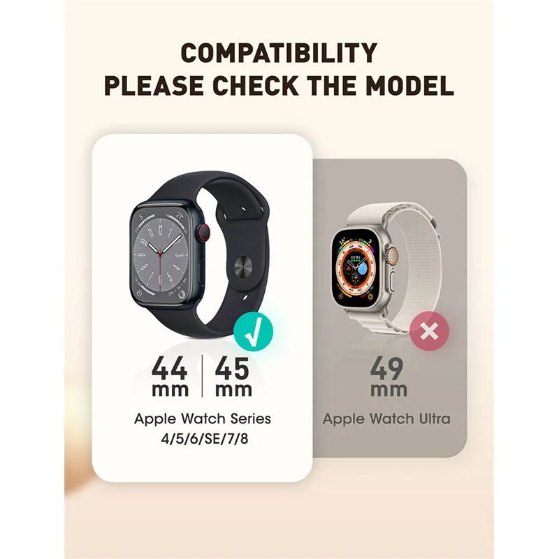 For Apple Watch 9/8/7/6/5/4/SE CaseBand [45/44mm] SUPCASE UB Seal Rugged Protective CaseMagnetic Soft Silicone Strap