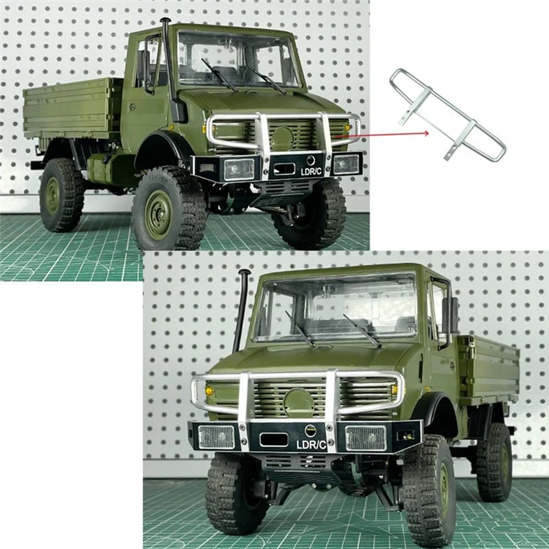 ABKQ-LD-P06 LDRC LD-P06 LD P06 Unimog 1/12 RC 트럭 자동차 업그레이드 부품 액세서리 용 금속 앞 범퍼