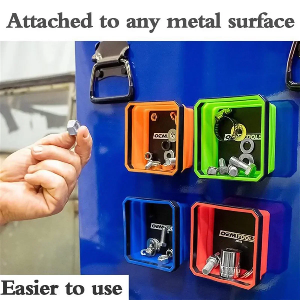 

4PCS Screw Bowl Tools Magnetic Screw Parts Storage Box Magnetic Tray Plumber Carpenters Tool Organizer Box Square Tray Silicone