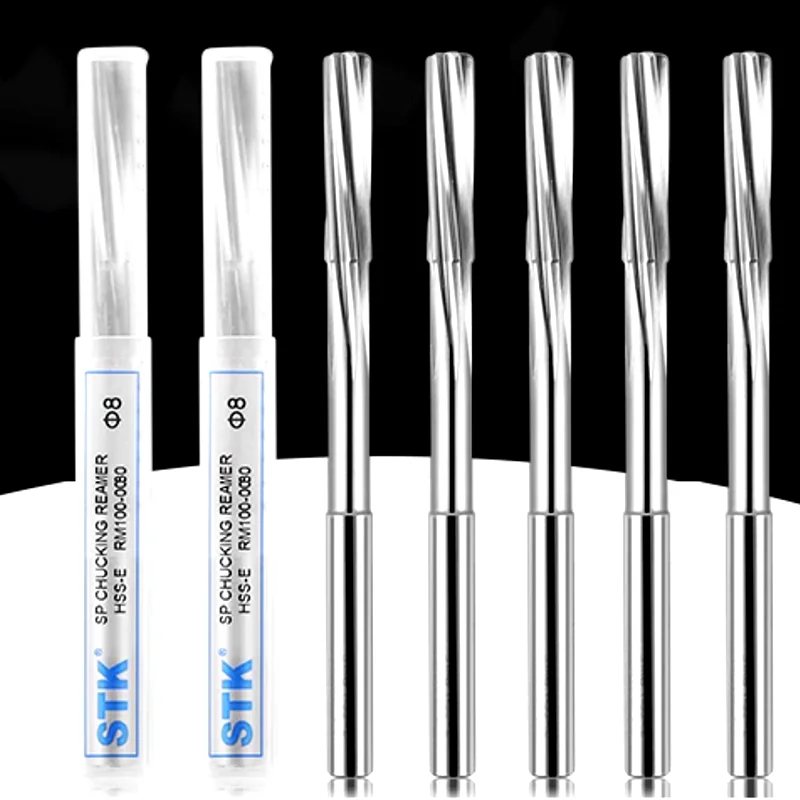 HSSE Machine Reamer Japan Original STK 1PCS Chucking Machining Tool Spiral Flute Cobalt Cutting H7 Shank Diameter 2-16 mm