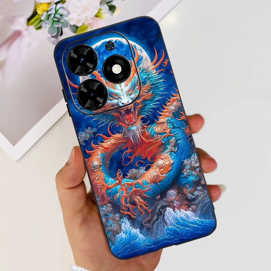 Fashion Flower Shockproof Silicone Slim Soft Black Phone Case