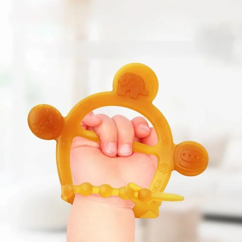 Teether Baby silicone gutta percha children's molars stick Bracelet teething comfort chewing toy gloves cartoon hand artifact