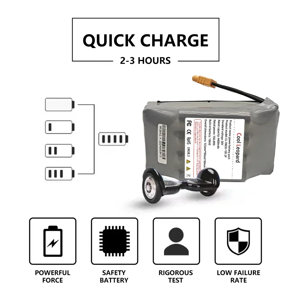 Electric Scooter Battery 4400Mah 10S2p 36V Li-Ion Battery For